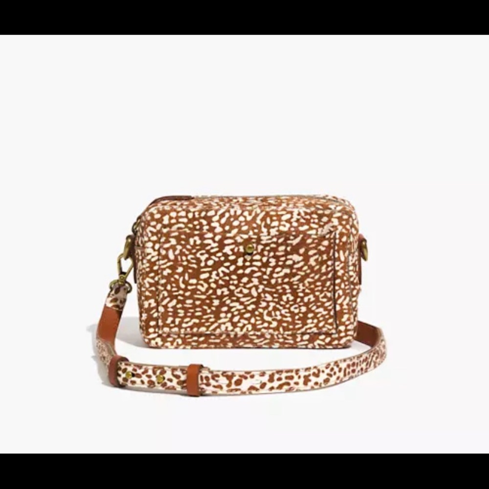 Madewell The Transport Camera Bag: Animal Spot Calf Hair Edition